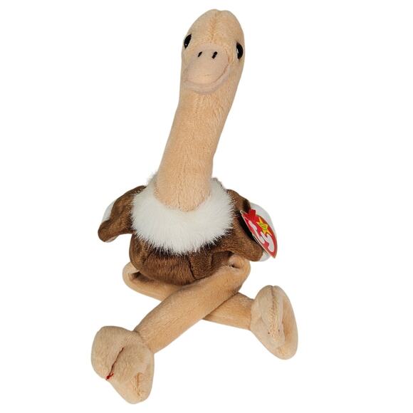 TY BEANIE BABY “STRETCH” THE OSTRICH – 1997 RETIRED PLUSH W/ TAG – PE PELLETS - Picture 2 of 10